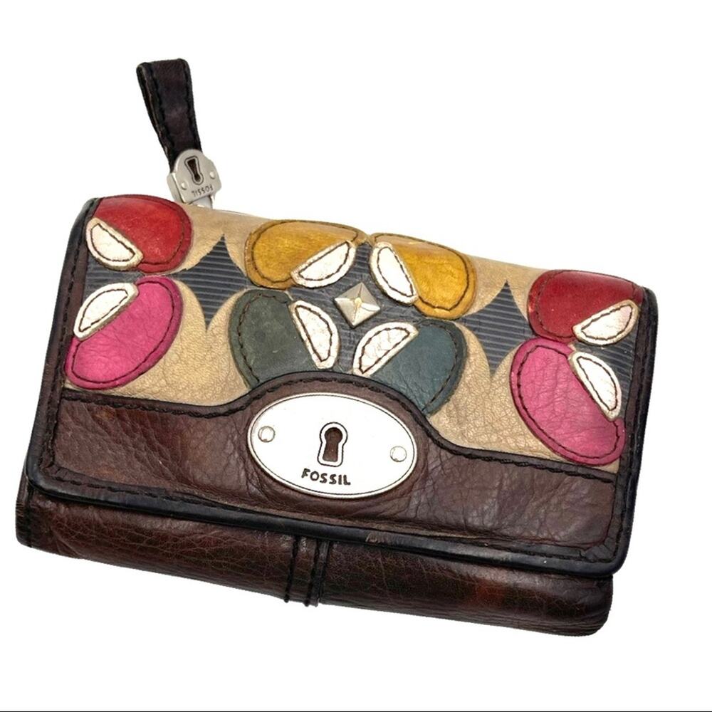 VINTAGE - FOSSIL tri-fold mini wallet card holder